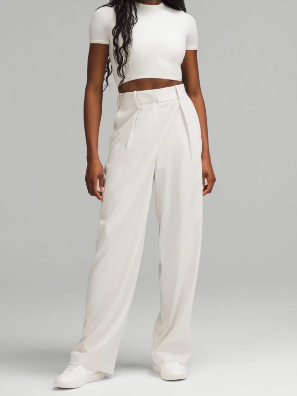 lululemon athletica NWOT  pleat front high rise trouser bone SIZE 6